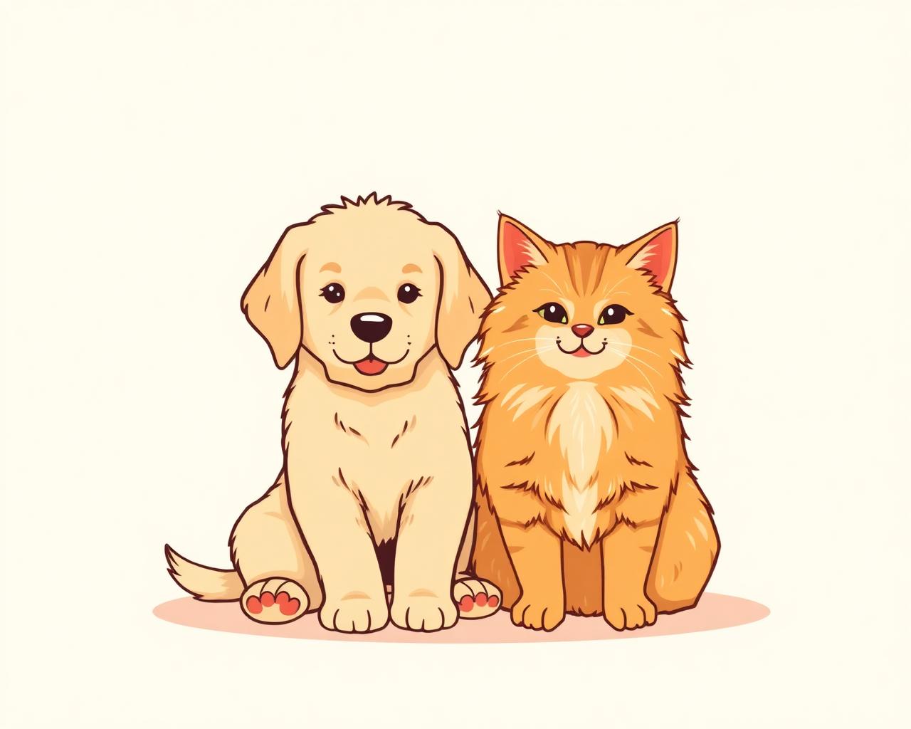 A happy puppy and cat โ the PawPal family